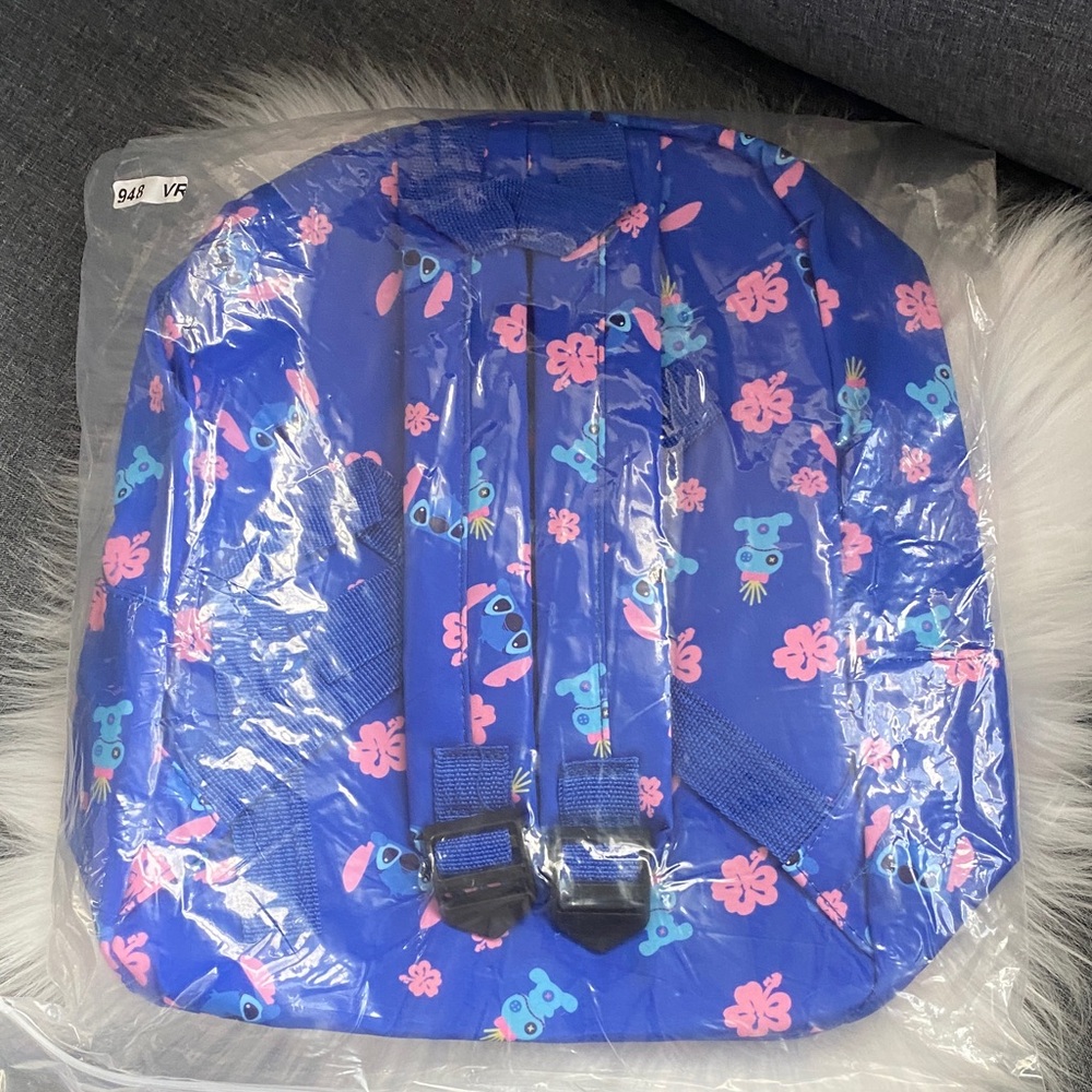 Stitch Blue Cartoon Backpack with Pink Accents new small back pack - Picture 2 of 4